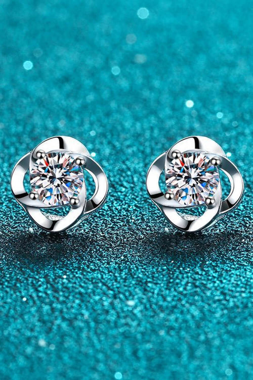 It's Your Day Moissanite Rhodium-Plated Stud Earrings-Teresa's Fashionista LLC