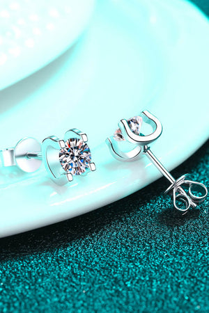 Limitless Love 1 Carat Moissanite Stud Earrings-Teresa's Fashionista LLC
