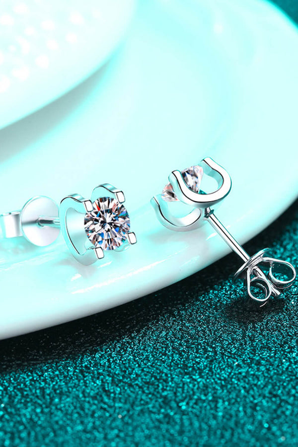 Limitless Love 1 Carat Moissanite Stud Earrings-Teresa's Fashionista LLC