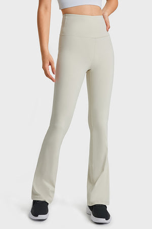 Elastic Waist Flare Yoga Pants-Teresa's Fashionista LLC