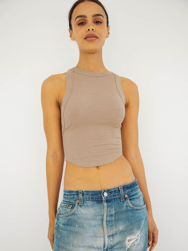 Halter Neck Ribbed Cropped Top-Teresa's Fashionista LLC