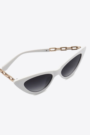 Chain Detail Cat-Eye Sunglasses-Teresa's Fashionista LLC