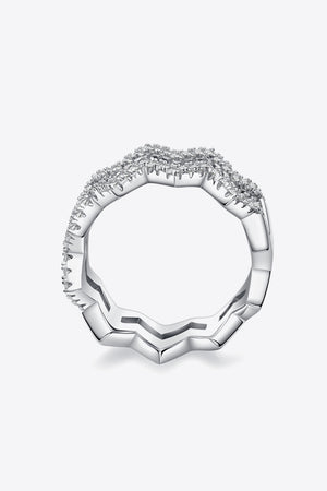 Moissanite Zigzag Stacking Rings-Teresa's Fashionista LLC