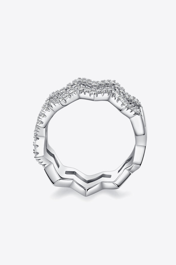 Moissanite Zigzag Stacking Rings-Teresa's Fashionista LLC