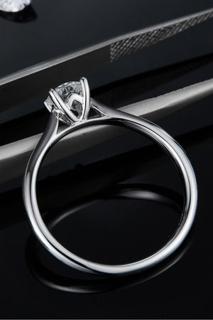 Moissanite 925 Sterling Silver Solitaire Ring-Teresa's Fashionista LLC