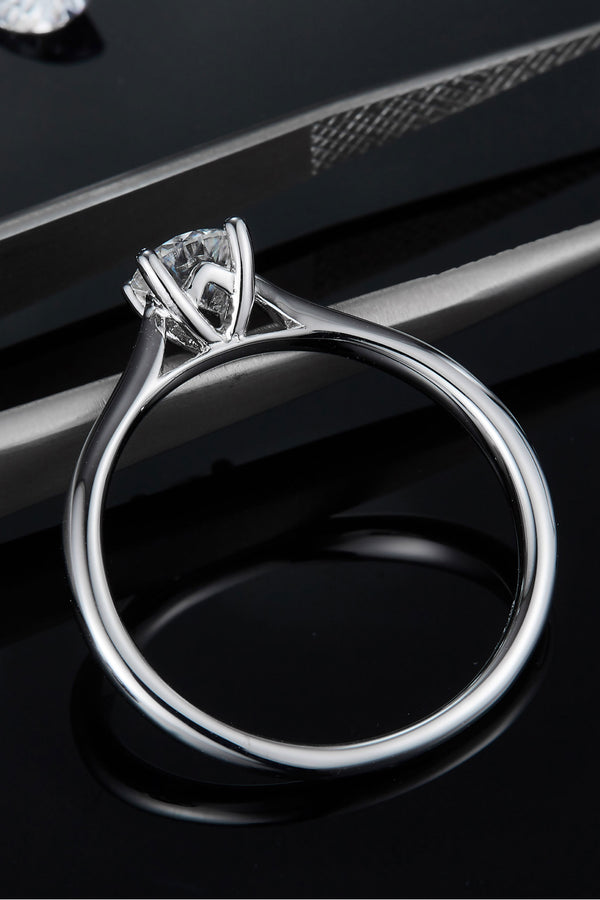 Moissanite 925 Sterling Silver Solitaire Ring-Teresa's Fashionista LLC