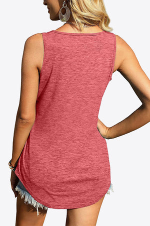 Curved Hem Square Neck Tank-Teresa's Fashionista LLC