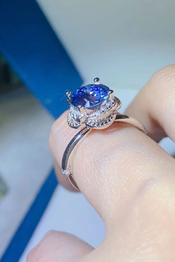 2 Carat Moissanite Contrast 925 Sterling Silver Ring-Teresa's Fashionista LLC