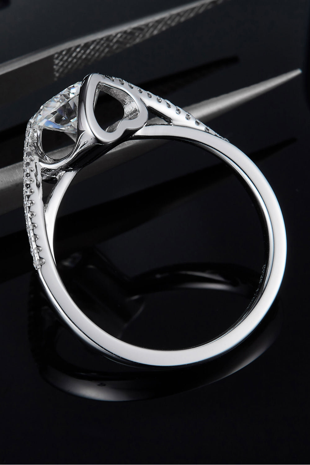 1 Carat Moissanite 925 Sterling Silver Twisted Ring-Teresa's Fashionista LLC