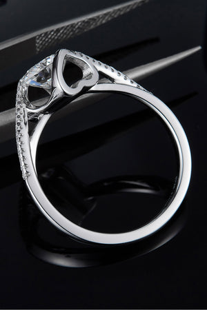 1 Carat Moissanite 925 Sterling Silver Twisted Ring-Teresa's Fashionista LLC