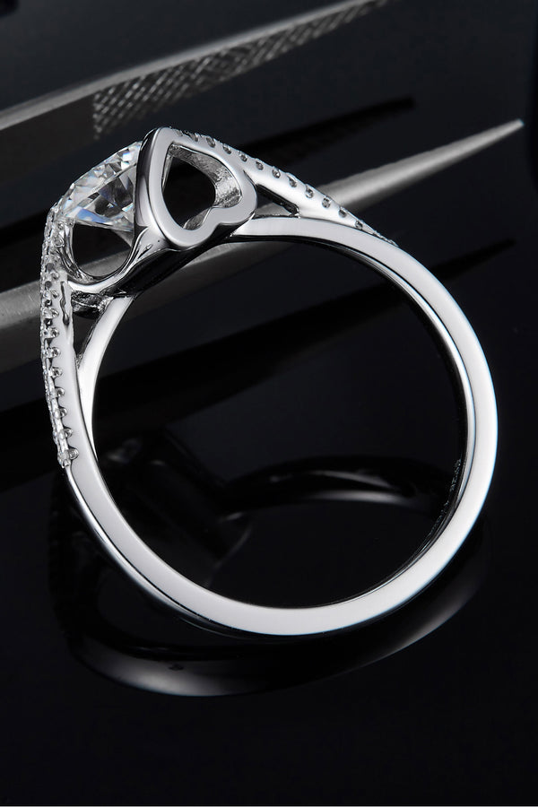 1 Carat Moissanite 925 Sterling Silver Twisted Ring-Teresa's Fashionista LLC