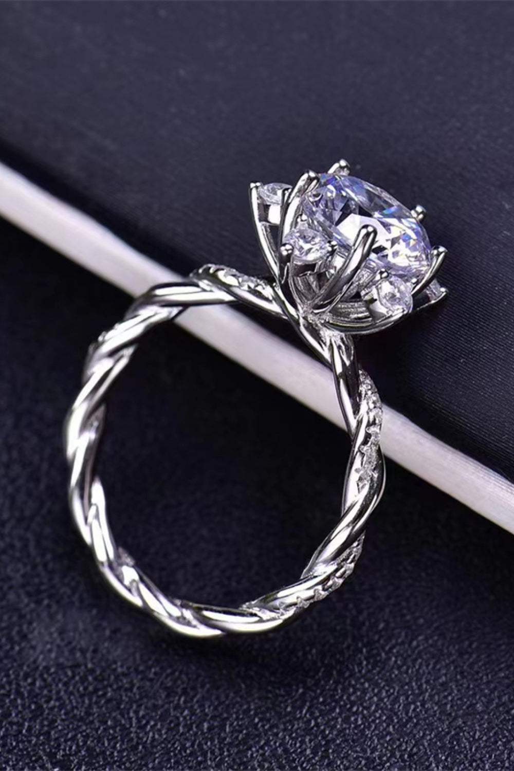3 Carat Moissanite Twisted Ring-Teresa's Fashionista LLC