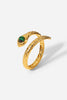Snake Charmer Malachite Snake-Shaped Bypass Ring-Teresa's Fashionista LLC