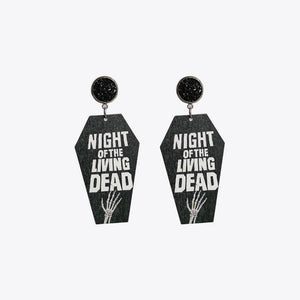 Coffin Shape Wooden Dangle Earrings-Teresa's Fashionista LLC