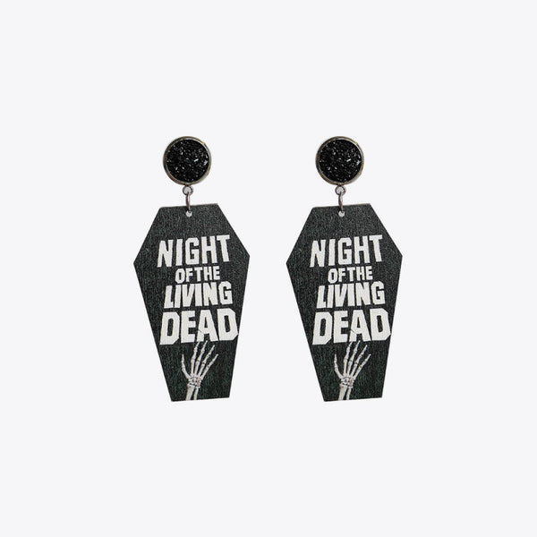 Coffin Shape Wooden Dangle Earrings-Teresa's Fashionista LLC