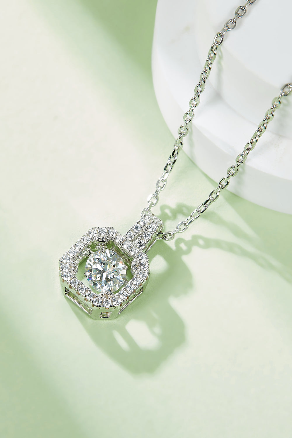 Moissanite 925 Sterling Silver Necklace-Teresa&#39;s Fashionista LLC
