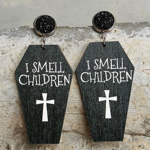 Coffin Shape Wooden Dangle Earrings-Teresa's Fashionista LLC