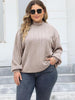 Plus Size Mock Neck Long Sleeve Knit Top-Teresa's Fashionista LLC