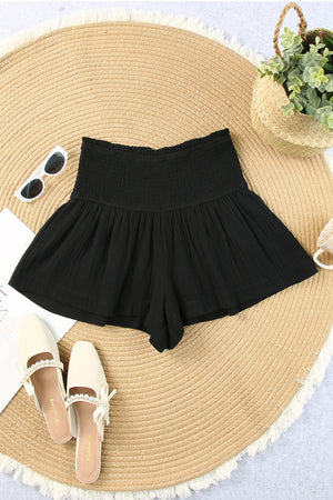 Smocked Waist Culotte Shorts-Teresa's Fashionista LLC