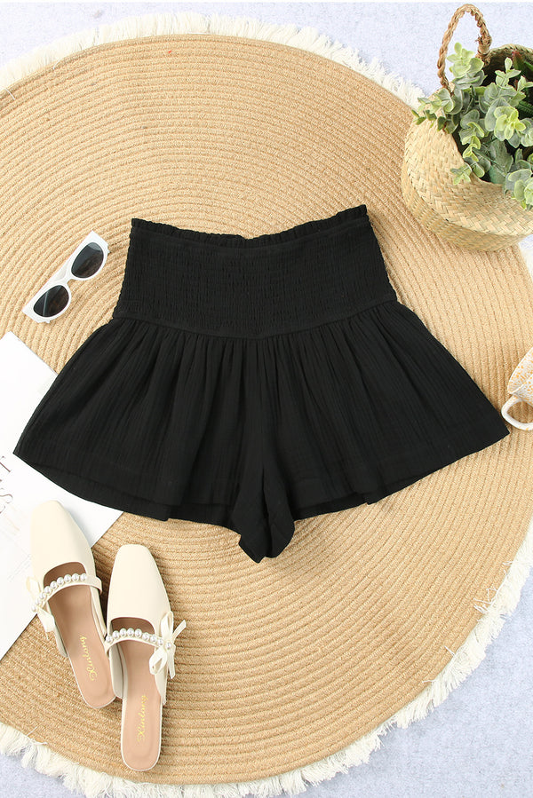 Smocked Waist Culotte Shorts-Teresa's Fashionista LLC