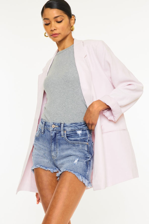 Kancan Distressed Raw Hem Denim Shorts-Teresa's Fashionista LLC