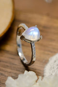 High Quality Natural Moonstone Teardrop Side Stone Ring-Teresa's Fashionista LLC