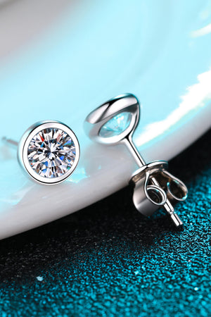 Moissanite Round-Shaped Stud Earrings-Teresa's Fashionista LLC