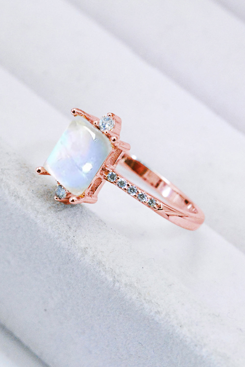 925 Sterling Silver Square Moonstone Ring-Teresa&#39;s Fashionista LLC