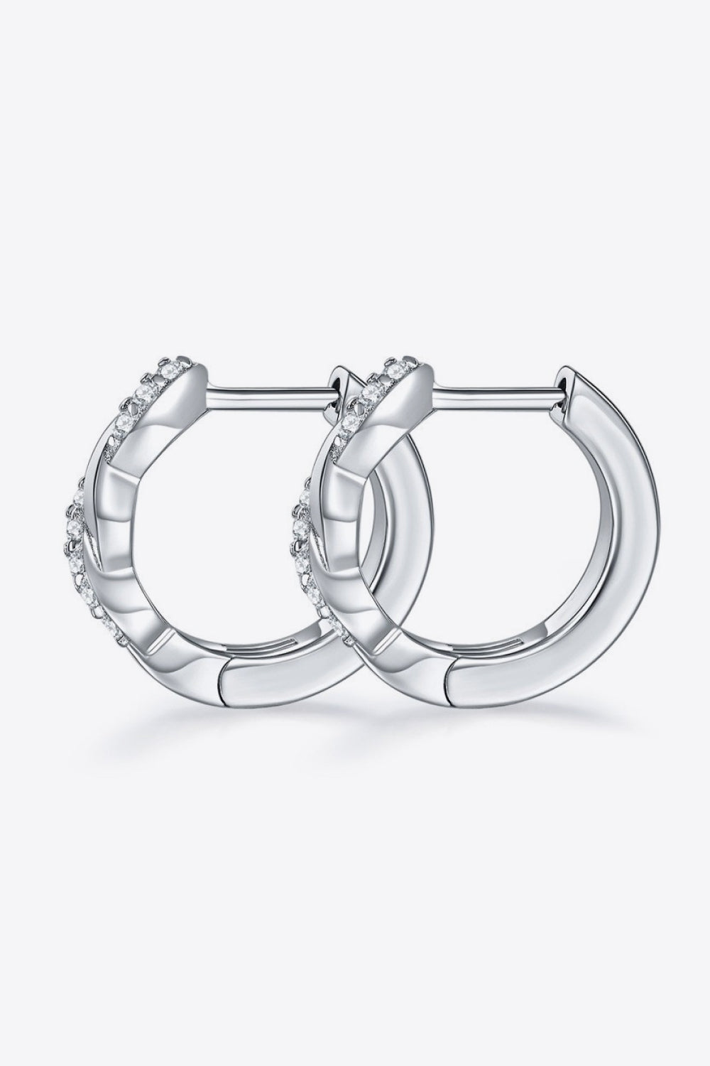 Moissanite Twisted Platinum-Plated Earrings-Teresa's Fashionista LLC