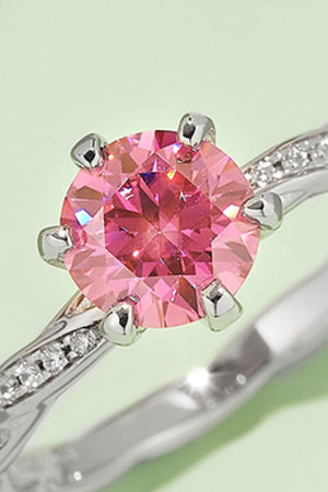 1 Carat Moissanite Contrast 925 Sterling Silver Ring-Teresa's Fashionista LLC
