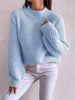 Openwork Mock Neck Long Sleeve Sweater-Teresa's Fashionista LLC