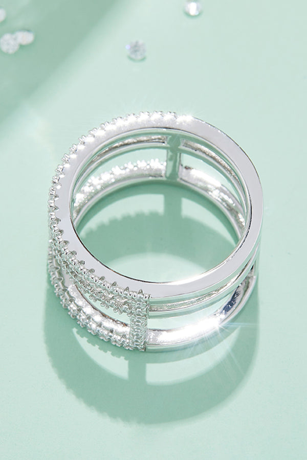 Moissanite Cutout Wide Ring-Teresa's Fashionista LLC