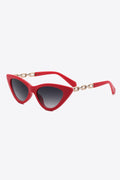 Chain Detail Cat-Eye Sunglasses-Teresa's Fashionista LLC