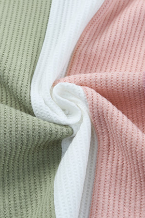 Multicolored Striped Waffle-Knit Sleeveless Tank-Teresa's Fashionista LLC