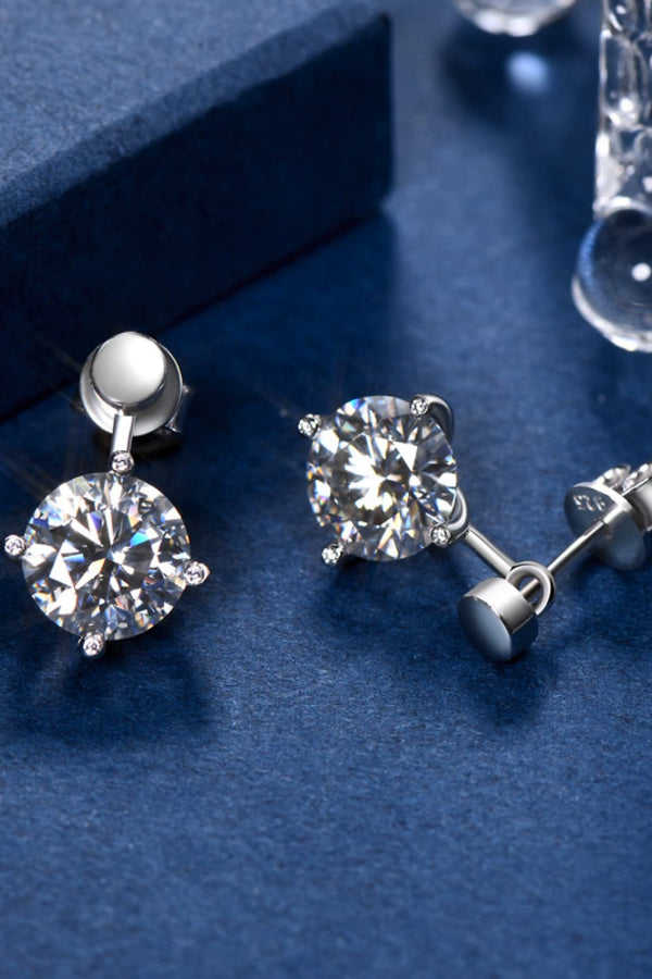 4 Carat Moissanite Drop Earrings-Teresa's Fashionista LLC