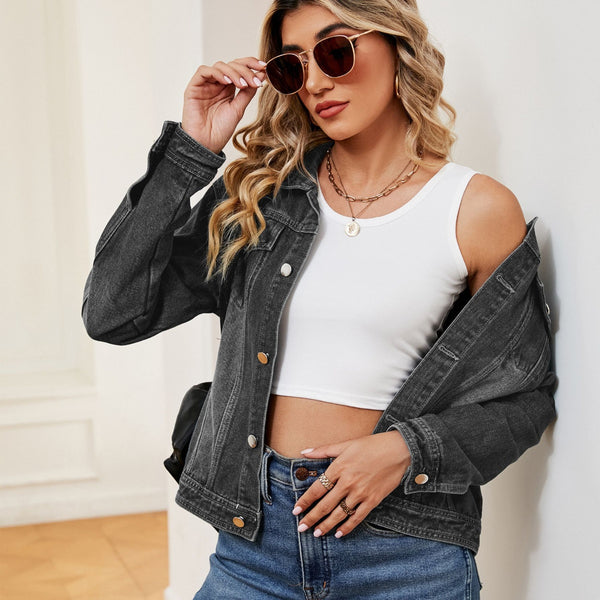 Washed Denim Jacket-Teresa's Fashionista LLC