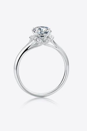 1 Carat Moissanite 925 Sterling Silver Split Shank Ring-Teresa's Fashionista LLC