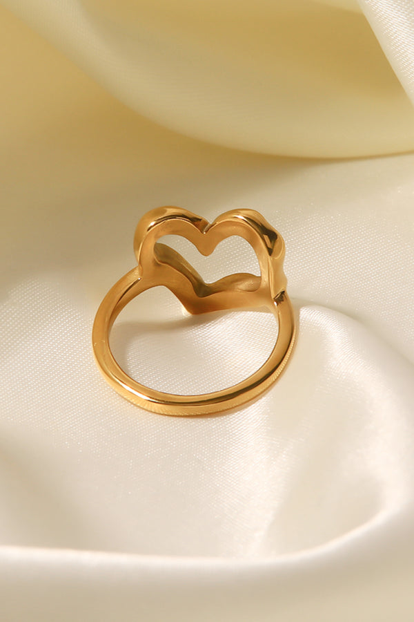 18K Gold Plated Heart-Shaped Ring-Teresa's Fashionista LLC