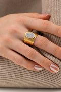Wide Band Stainless Steel Open Ring-Teresa's Fashionista LLC