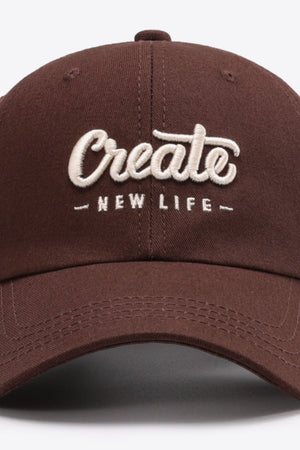 CREATE NEW LIFE Adjustable Cotton Baseball Cap-Teresa's Fashionista LLC