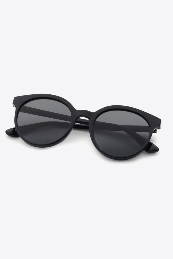 Round Full Rim Polycarbonate Frame Sunglasses-Teresa's Fashionista LLC