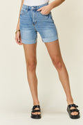 Judy Blue Full Size Tummy Control High Waist Denim Shorts-Teresa's Fashionista LLC