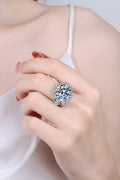 10 Carat Moissanite Flower-Shaped Ring-Teresa's Fashionista LLC
