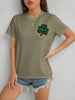 Lucky Clover Round Neck Short Sleeve T-Shirt-Teresa's Fashionista LLC