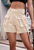 High Waist Denim Cargo Shorts-Teresa's Fashionista LLC