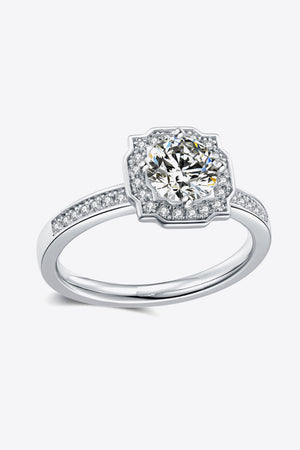 1 Carat Moissanite Platinum-Plated Ring-Teresa's Fashionista LLC