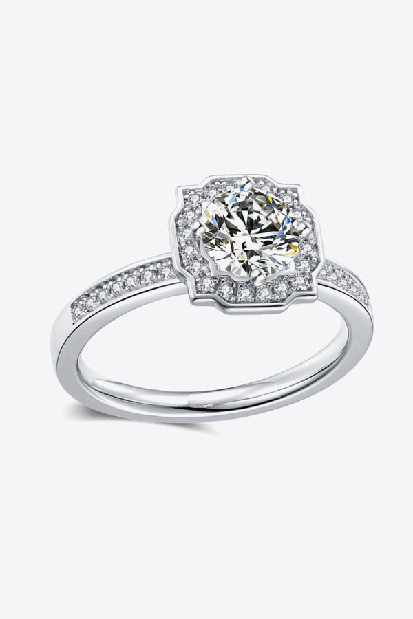 1 Carat Moissanite Platinum-Plated Ring-Teresa's Fashionista LLC