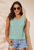 Buttoned Cutout Ribbed Trim Knit Tank-Teresa's Fashionista LLC