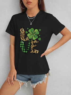 LOVE Round Neck Short Sleeve T-Shirt-Teresa's Fashionista LLC
