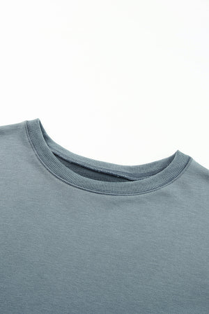 Side Slit Drop Shoulder Sweatshirt-Teresa's Fashionista LLC